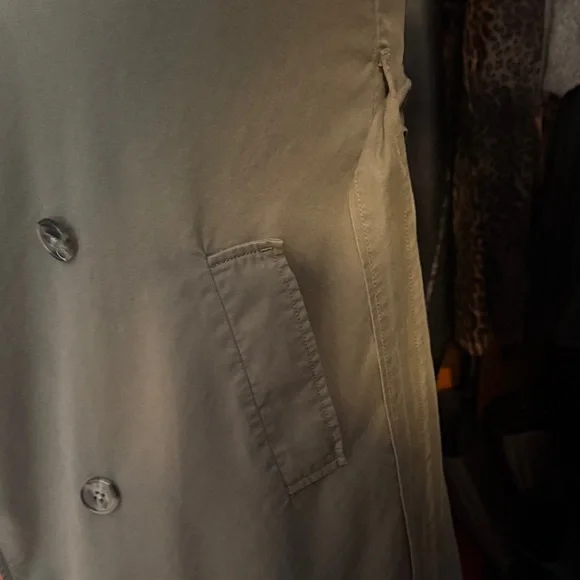 LOFT Olive Double-Breasted Trench Coat XS - Picture 4 of 7